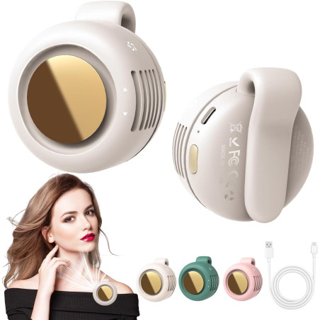 Mini Ventilateur Silencieux Sans Lames Clip Portable 3 Vitesses, Idéal Voyage, Bureau & Extérieur