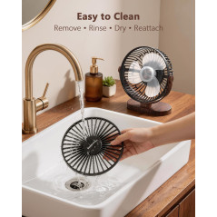 SWEETFULL Small USB Desk Fan, Quiet Mini Desktop Table Fan for Office - Black