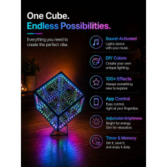Lampe Infinity Mirror Hyper Cube - Art & Lumière d'Ambiance