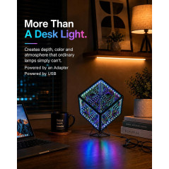 Lampe Infinity Mirror Hyper Cube - Art & Lumière d'Ambiance