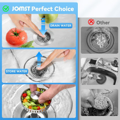Filtres Évier Cuisine Inox 3-en-1 JOMST – Stop Odeurs & Économies