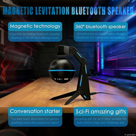 Enceinte Bluetooth Lévitante, Flottante & Tournante Cadeau Homme
