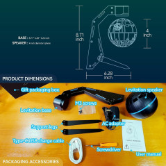 Magnetic Levitation Bluetooth Speaker - Floating Sci-Fi Decor Gift for Men