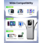 Portable 22.5W Fast Charging 10000mAh Power Bank with Built-in Cables & LED Display for iPhone & Android