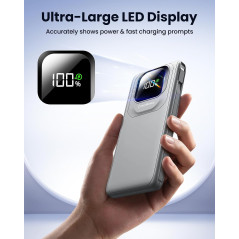Portable 22.5W Fast Charging 10000mAh Power Bank with Built-in Cables