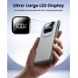 Portable 22.5W Fast Charging 10000mAh Power Bank with Built-in Cables & LED Display for iPhone & Android