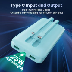40,800mAh Portable Power Bank with Built-In Cables & 25W Fast Charge