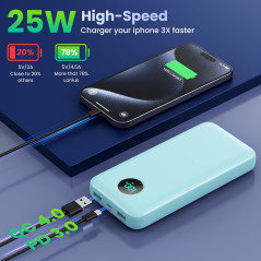 40,800mAh Portable Power Bank with Built-In Cables & 25W Fast Charge