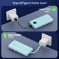Chargeur Portable PowerBank 40,800mAh avec Câbles Intégrés, Charge Rapide 25W PD + QC 4.0, Batterie de Voyage