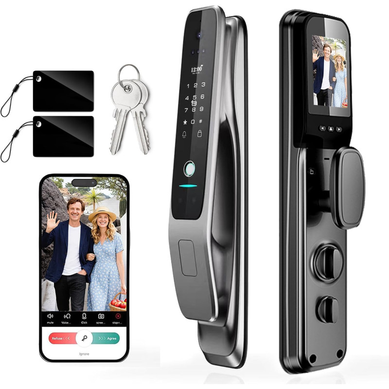 3D Face Recognition Smart Lock with Camera & Palm Vein Keyless Entry