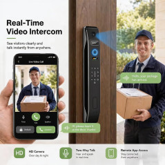 HIFAM Serrure Intelligente Reconnaissance Faciale Empreinte Carte IC Application Déverrouillage