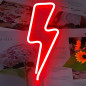 Enseigne Néon Éclair Rouge Lumineuse pour Décoration Murale