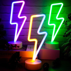 Sieral 3-Pcs Multi-Color Lightning Bolt Neon Signs – Vibrant Decor