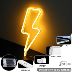 LED Lightning Bolt Neon Sign – Aesthetic Lightning Neon Light Decor