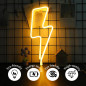 LED Lightning Bolt Neon Sign - Aesthetic Neon Light Decor for Home & Room