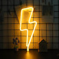 LED Lightning Bolt Neon Sign - Aesthetic Neon Light Decor for Home & Room