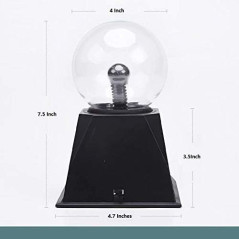 Hooyi 4 Inch Magic Plasma Ball - Touch & Sound Sensitive Lamp Light