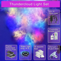 Lumière Murale LED 16ft Nuage 3D RGB pour Jeux & Fêtes