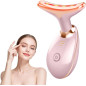 7-Color Rose Gold Face & Neck Massager, Portable Facial Skin Care Tool for Home Use