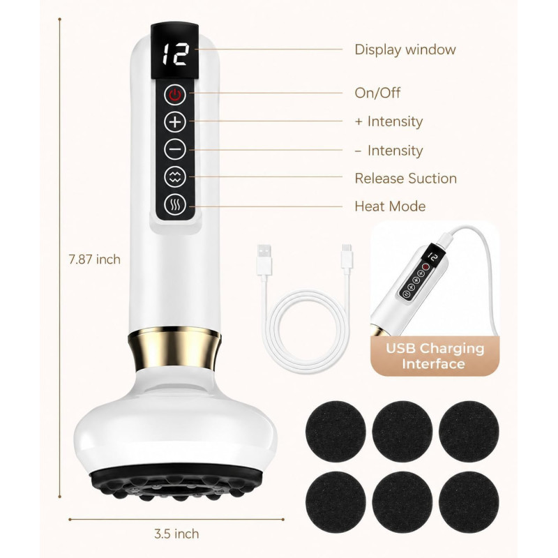 Electric Lymphatic Drainage Massager with Heat, Vibration & Red Light