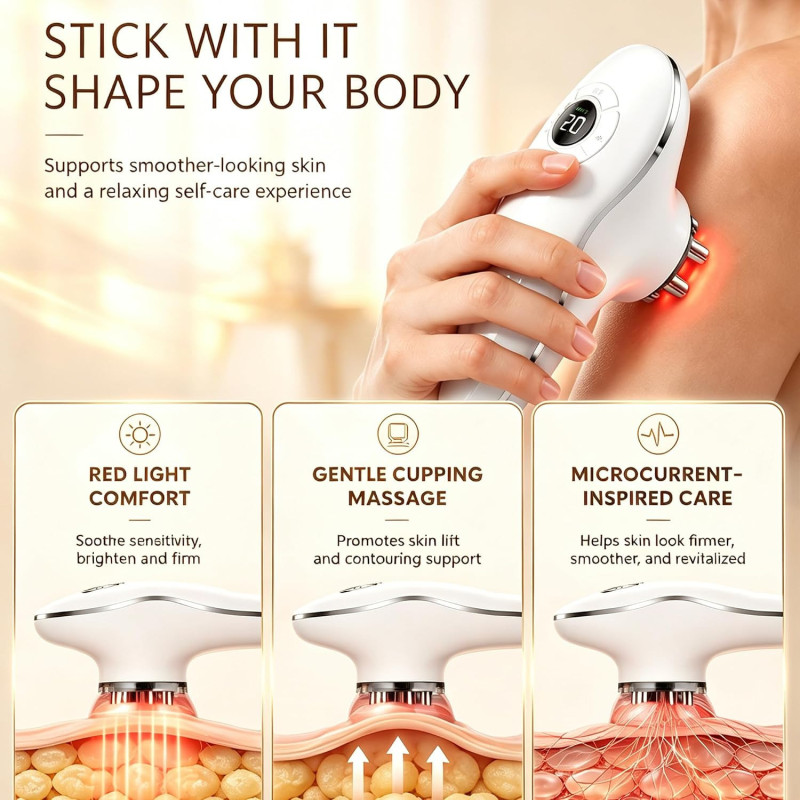 3-in-1 Body Sculpting Machine & Cellulite Massager – White Color