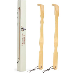YIMICOO 2-Pack Bamboo Back Scratchers, 17 Long Handle Gift Set