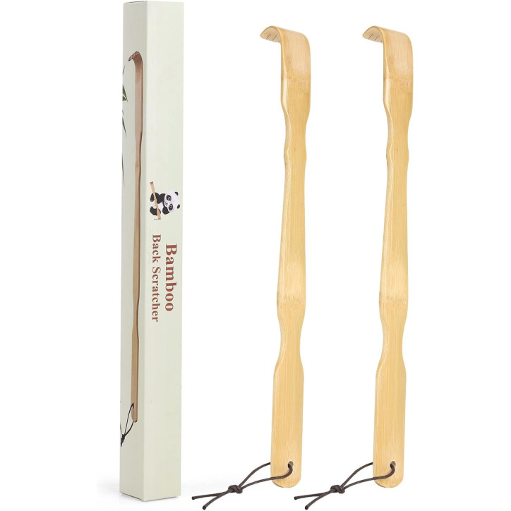 YIMICOO 2-Pack 17 Bamboo Back Scratchers for Men & Women with Gift Packaging