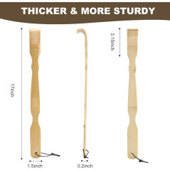 YIMICOO 2-Pack Bamboo Back Scratchers, 17 Long Handle Gift Set