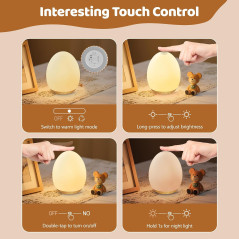 MediAcous Kids Night Light – 7 Color Changing Egg Nursery Lamp