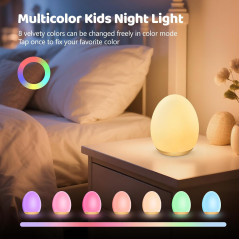 MediAcous Kids Night Light – 7 Color Changing Egg Nursery Lamp