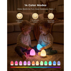 Veilleuse Oeuf Rechargeable 17 Couleurs pour Chambre Bébé