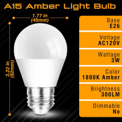 Amber Sleep Light Bulbs 1800K – Warm Orange Night Light Bulbs