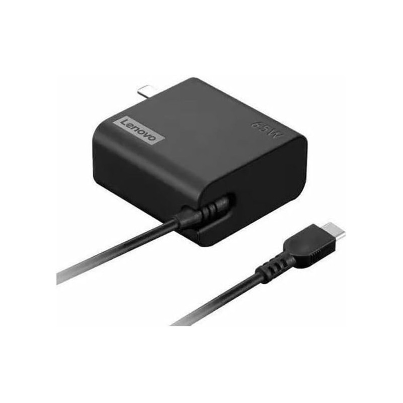 Chargeur Lenovo USB-C 65W PD 3.0 Slim et Portable Noir