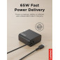 Chargeur Mural Lenovo USB-C 65W PD 3.0 - Adaptateur Slim, Léger, Portable avec Câble 1,7m Noir Chargeur Mural Lenovo USB-C 65W PD 3.0 - Adaptateur Slim, Léger, Portable avec Câble 1,7m Noir