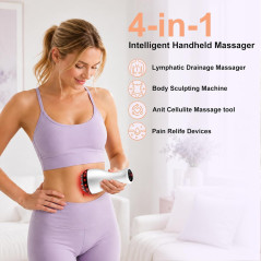 Lymphatic Drainage Massager & Anti-Cellulite Tool with Microcurrent & Heat
