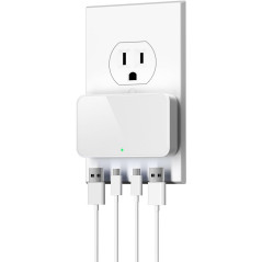Ultra-Thin 4-Port USB C Wall Charger PD20W Fast Charging Adapter White