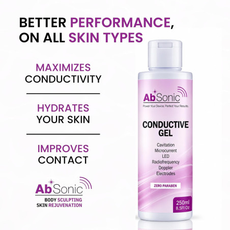 Absonic Cavitation Gel 8.5 oz - Conductive Gel for RF, Ultrasonic Cavitation, Slimming & Body Sculpting