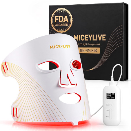 FDA-Cleared Red & Blue Light Therapy Mask for Face Acne Treatment