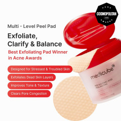 Medicube Toner Pads Peeling Visage Acide Succinique Rouge