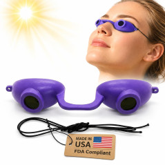 Super Sunnies Flexible UV Eye Tanning Bed Goggles with Adjustable Strap - Purple