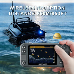LUCKY Sondeur de Pêche Portable Sans Fil Rechargeable MT-202 pour Kayak et Bateau