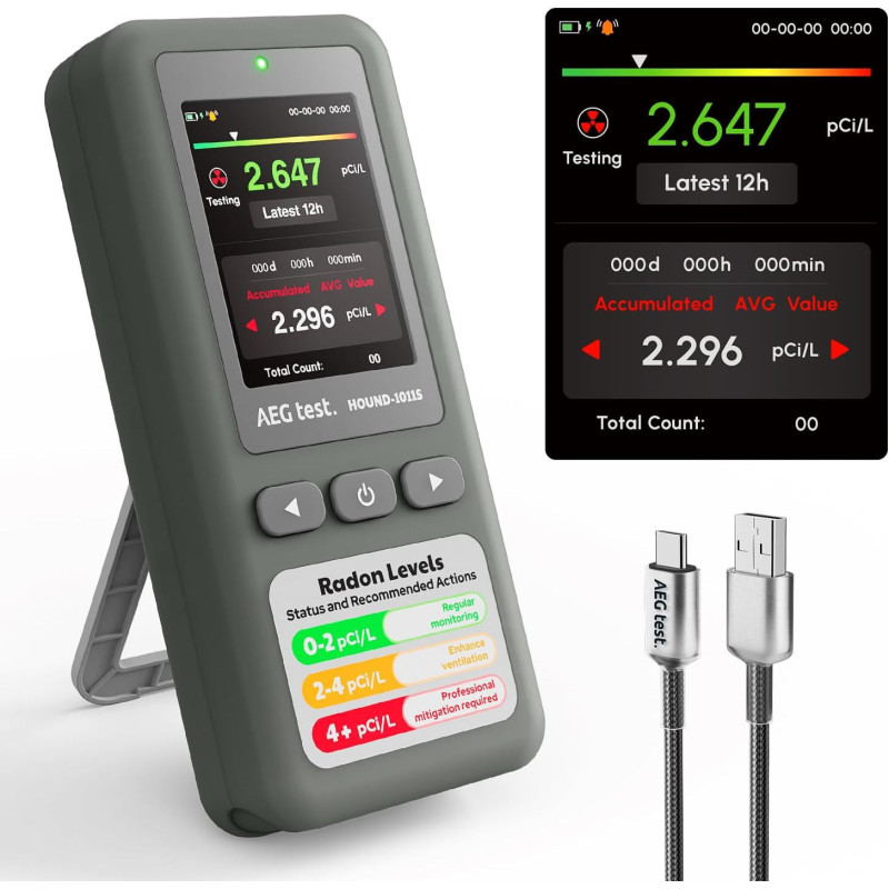 HOUND-1011S Portable Radon Detector – Accurate, Lightweight & Easy-to-Use