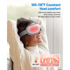 Appareil de Massage des Yeux avec Chauffage & Musique Bluetooth – Anti Fatigue, Soulagement Migraine, Cadeau Idéal Femme