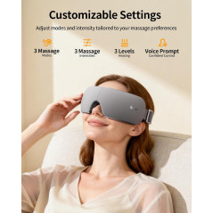 Masque Oculaire Ultra Silencieux Anti-Migraine avec Massage & Bluetooth