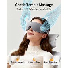 Masque Oculaire Ultra Silencieux Anti-Migraine avec Massage & Bluetooth