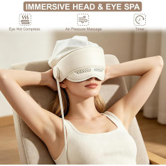 Electric Head Massager for Headaches | Rechargeable 3 Heat Levels, 4 Modes
