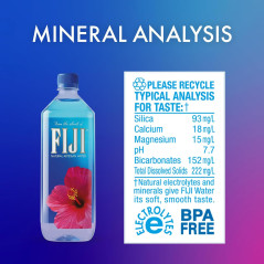 FIJI Natural Artesian Water 1L (33.8oz) - Pack of 12 Bottles