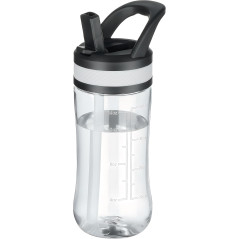 Bouteille d'eau claire 14oz pour enfants avec paille, sans BPA, poignée, graduée, anti-fuite, réutilisable