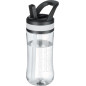 Bouteille d'eau claire 14oz pour enfants avec paille, sans BPA, poignée, graduée, anti-fuite, réutilisable