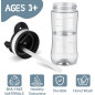 Bouteille d'eau claire 14oz pour enfants avec paille, sans BPA, poignée, graduée, anti-fuite, réutilisable